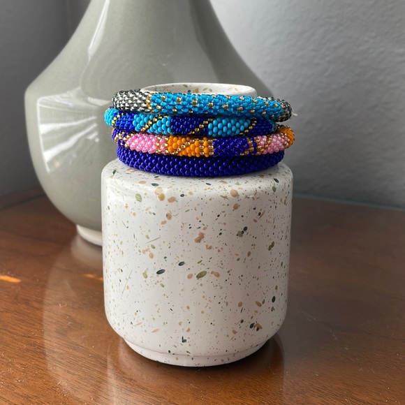 Jewelry - Set of four handmade glass beaded bracelets